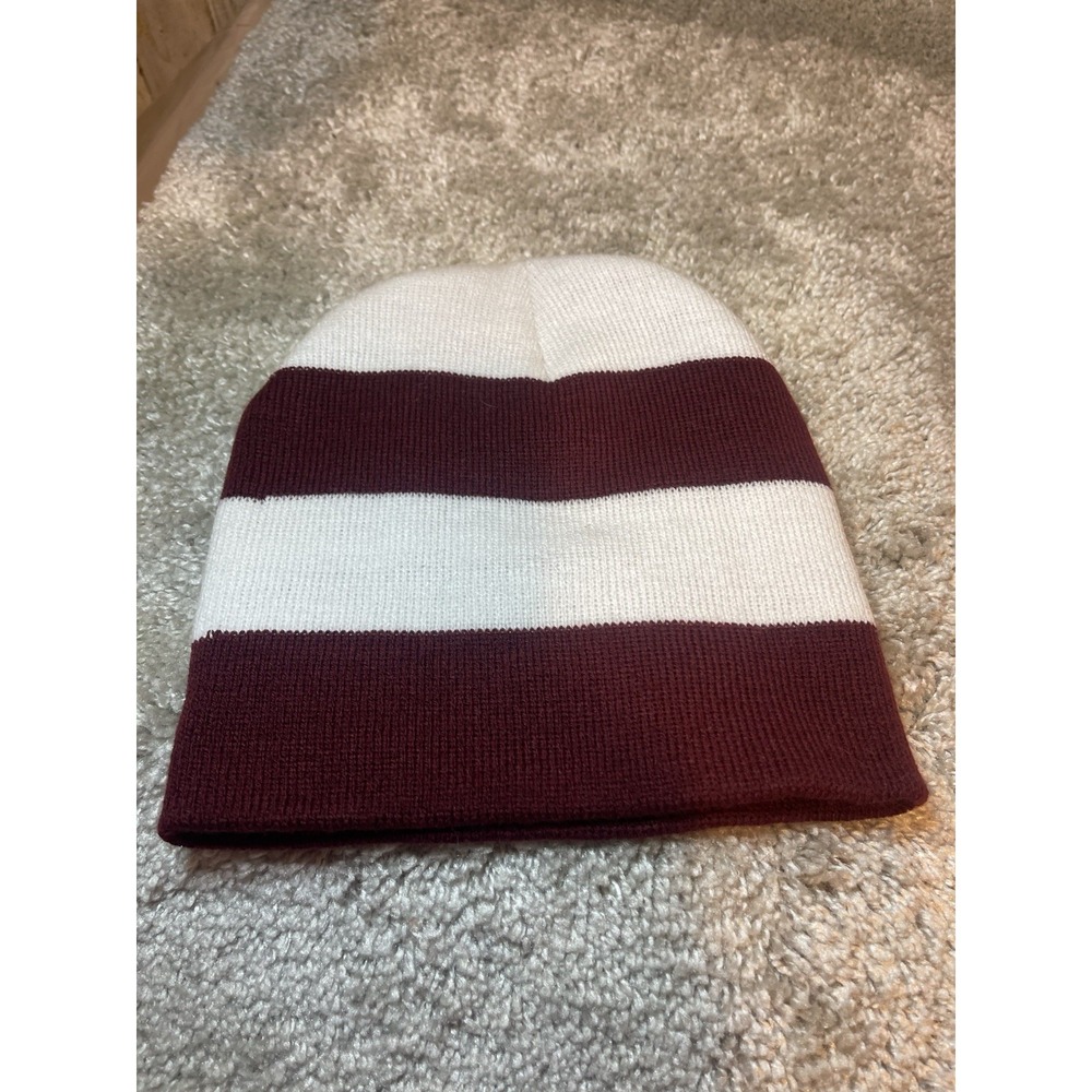 EKU Colonels Maroon/White Striped Knit Beanie Nwot One Size - Picture 2 of 3